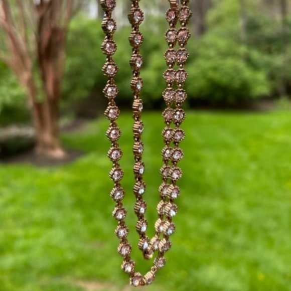 J. CREW 2-Strand Gold Rhinestone NECKLACE - Picture 7 of 10